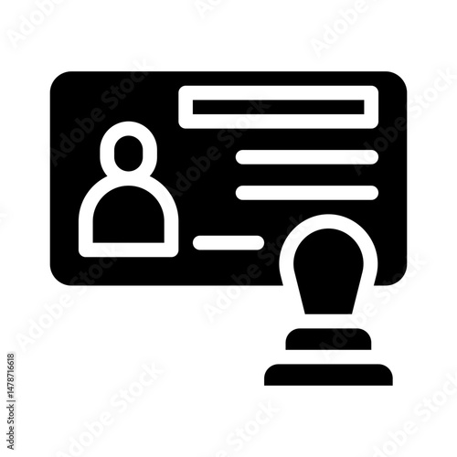 visa stamp glyph icon