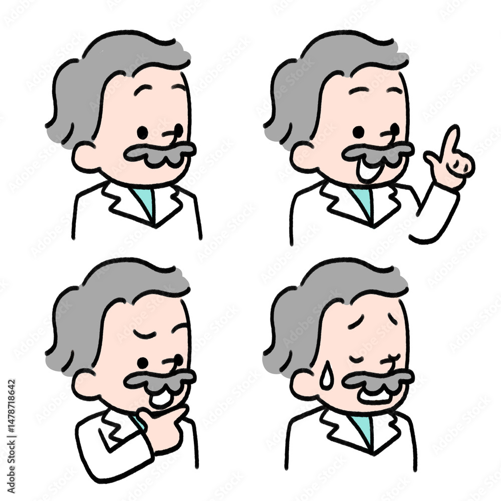 説明している博士のイラスト 説明している博士のイラスト