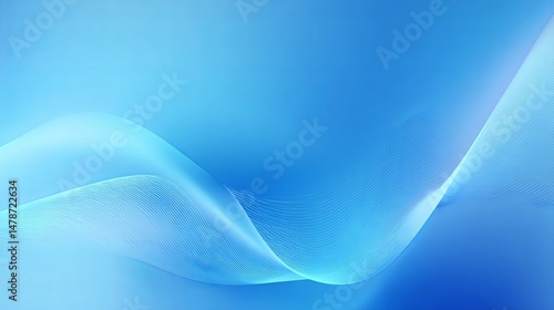 Abstract blue gradient background with soft wave-like textures, calming and minimalist design
