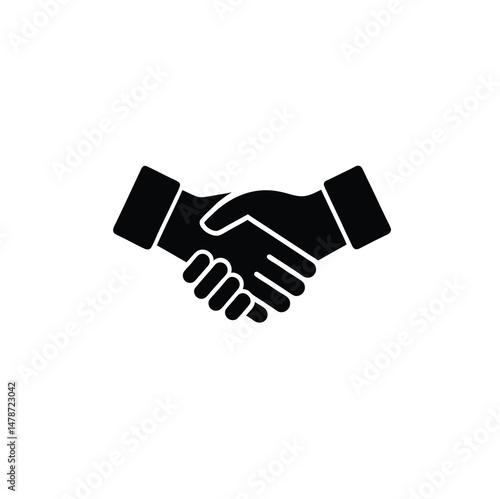 Handshake silhouette Icon on White Background