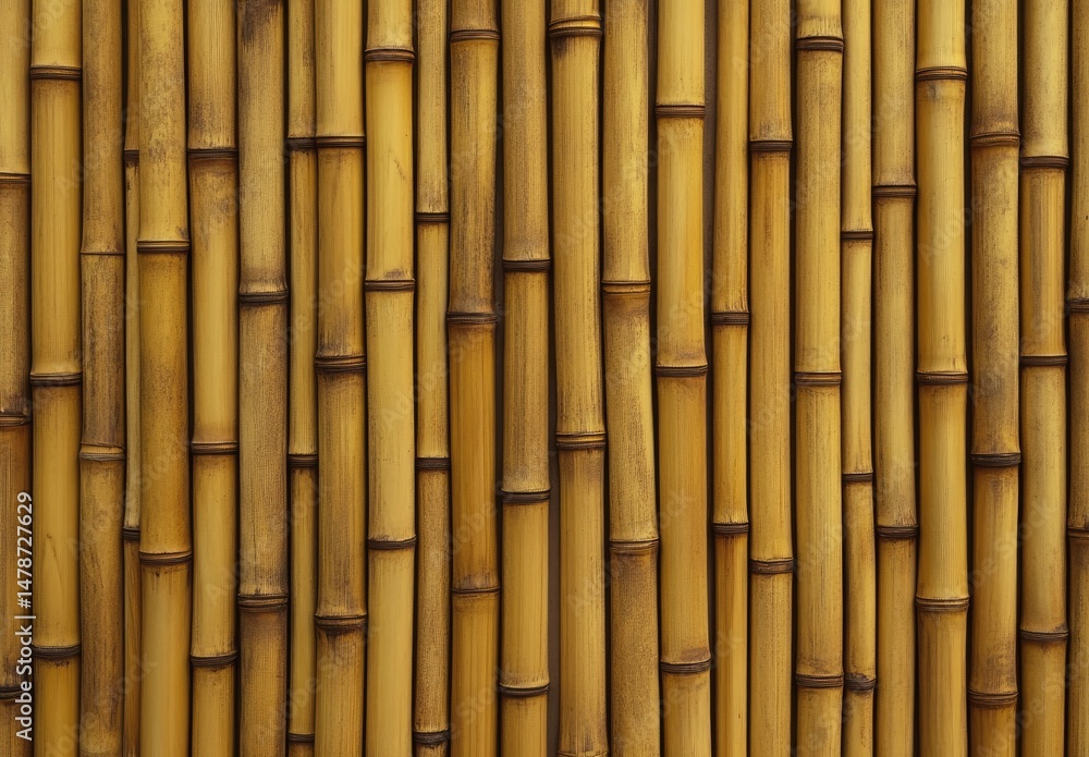 Naklejka premium Golden Bamboo Wall