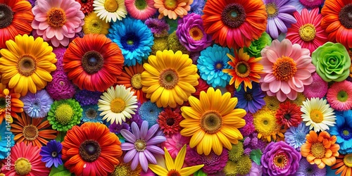 Vibrant Floral Background:  Perfect Seamless Flower Pattern for Design Projects