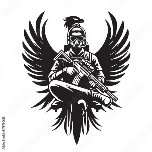 Esports Silhouette line art vector illustration on white background