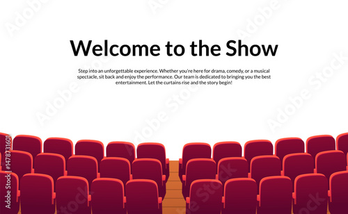 Theater Audience Seating with Welcome Performance Message
