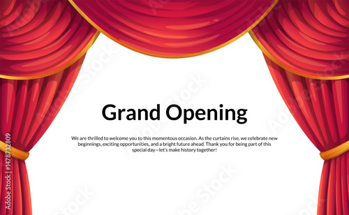 Grand Opening Stage Background with Curtain Reveal