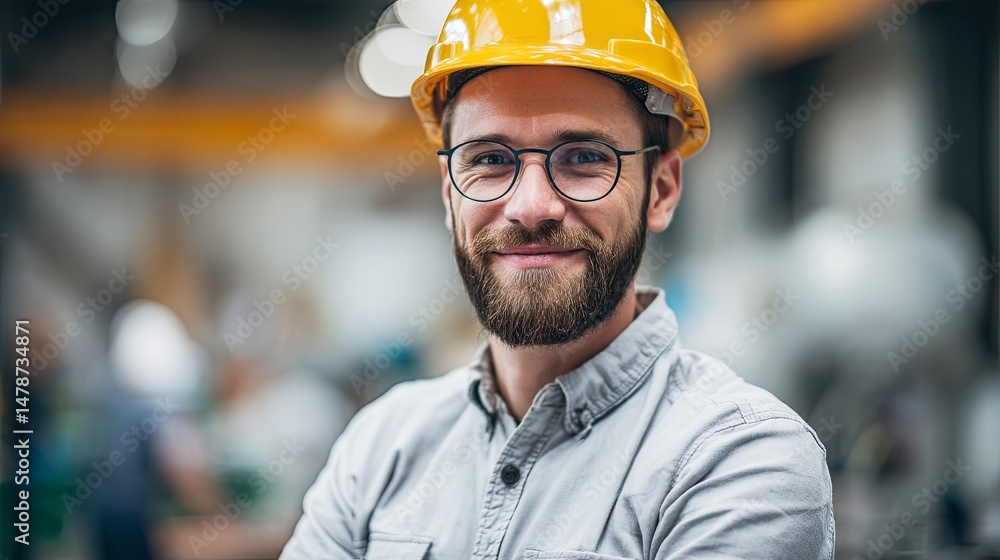 Industrial engineer in safety helmet working in factory environment, upper body portrait, focusing on professional work in manufacturing with soft bokeh background, industrial worker concept. Industrial engineer in safety helmet working in factory environment, upper body portrait, focusing on professional work in manufacturing with soft bokeh background, industrial worker concept.