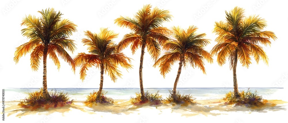 Palm trees on a beach Palm trees on a beach