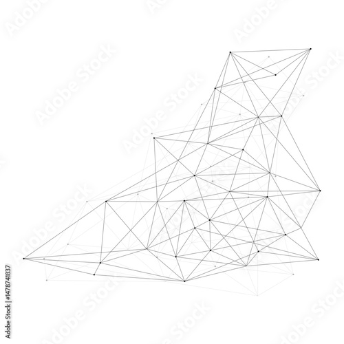 connecting dot and lines for global network element