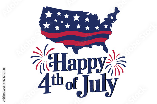 Wallpaper Mural Happy 4th of July vector with white background Torontodigital.ca