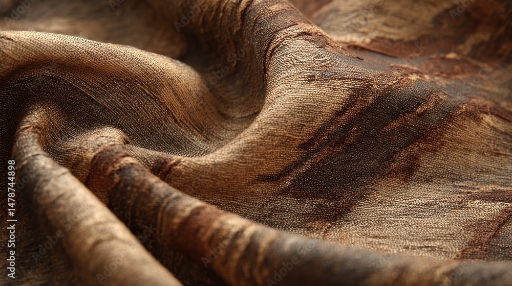 Obraz premium Textured brown fabric drapes