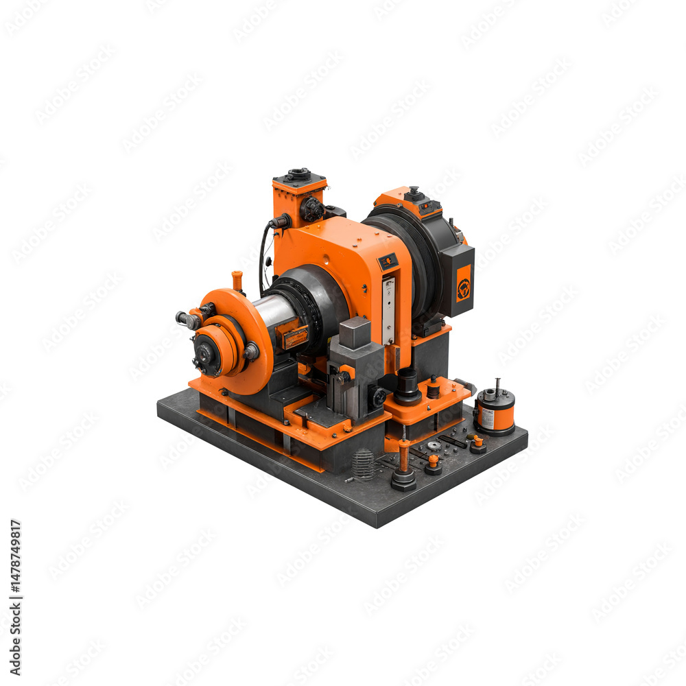 Industrial Orange and Black Precision Machinery - 3D Render Industrial Orange and Black Precision Machinery - 3D Render