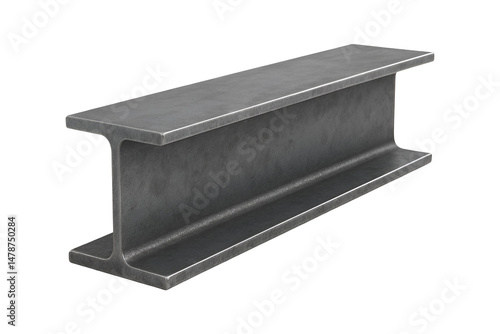 3D Heavy steel beam for construction projects. transparent background.