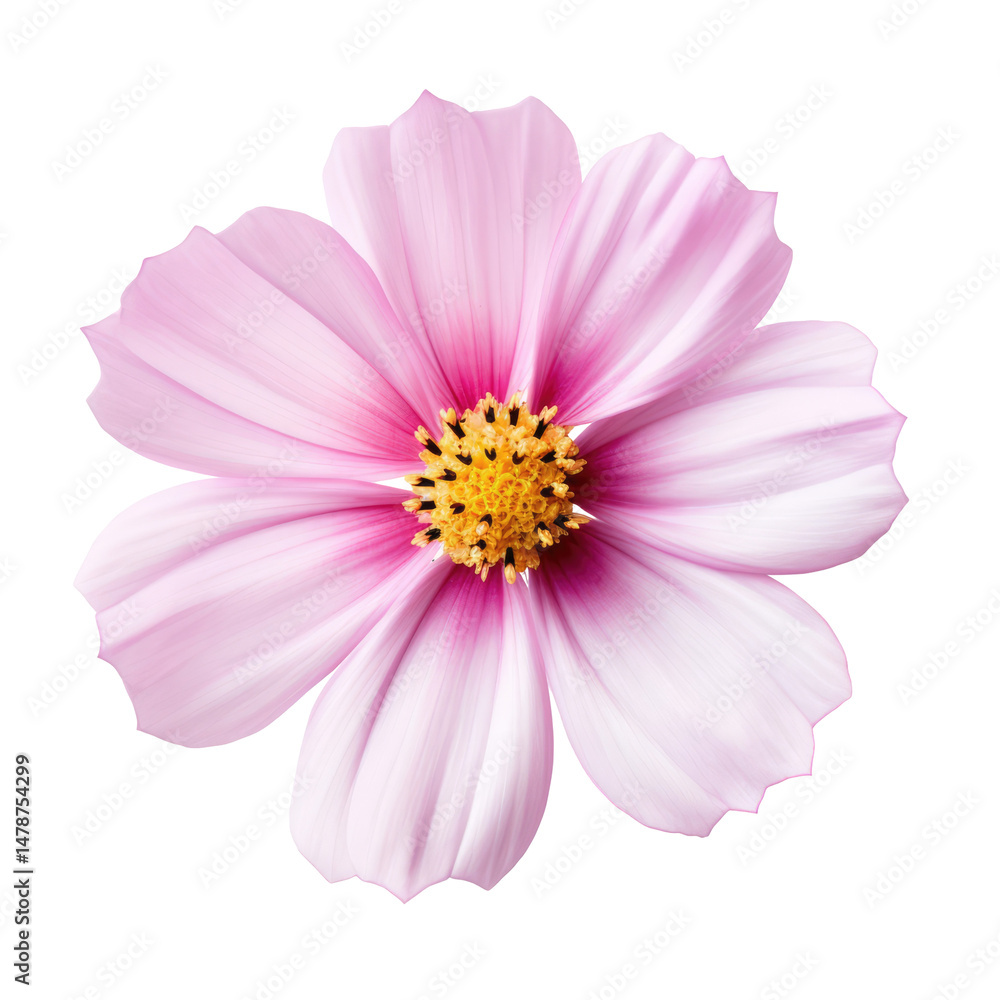 Natural Cosmos Flower with Gradient Color from Pink to Purple on Transparent Background Natural Cosmos Flower with Gradient Color from Pink to Purple on Transparent Background