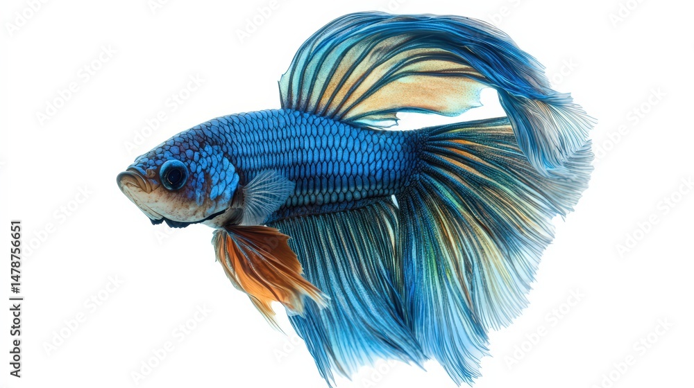 Fototapeta premium Mesmerizing beauty of a Siamese fighting fish, a vibrant aquatic jewel