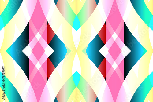 Beautiful glow colour caleidoscope gradient flower line art pattern wallpaper of indonesian traditional abstract batik ethnic dayak ornament for commercial ads	