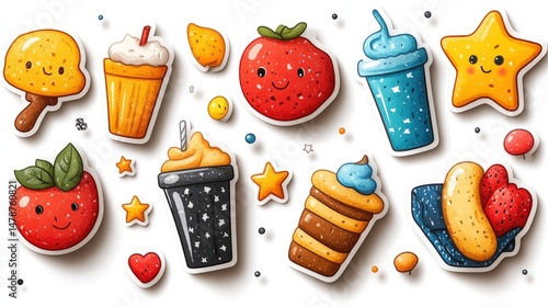 Cute food and drink stickers