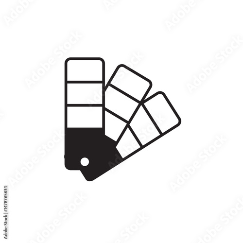 Grey Color palette guide icon isolated on white background.  Vector