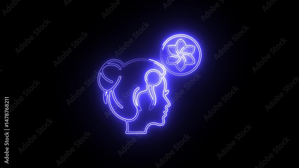 glowing neon breakthrough free icon, isolated, black background, HD motion graphic animation for innovation and success glowing neon breakthrough free icon, isolated, black background, HD motion graphic animation for innovation and success