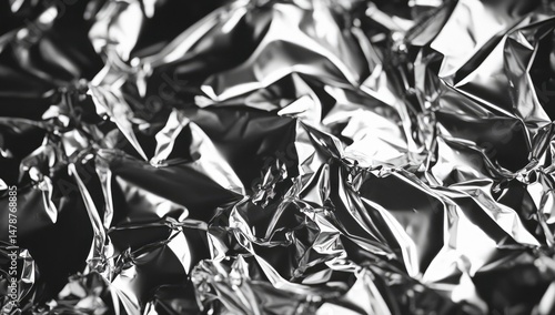 Crumpled metallic foil texture