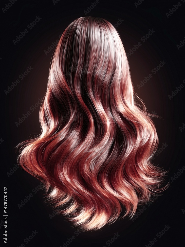 Fototapeta premium hair color brown red shiny wavy glow 