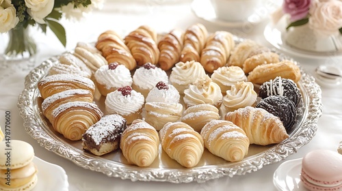 Wallpaper Mural Assorted Pastries and Desserts on a Silver Platter Torontodigital.ca