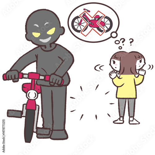 Foto 自転車を盗む人のイラスト