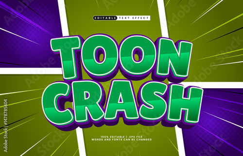 toon crash editable text effect with a cartoon and kids text effect
