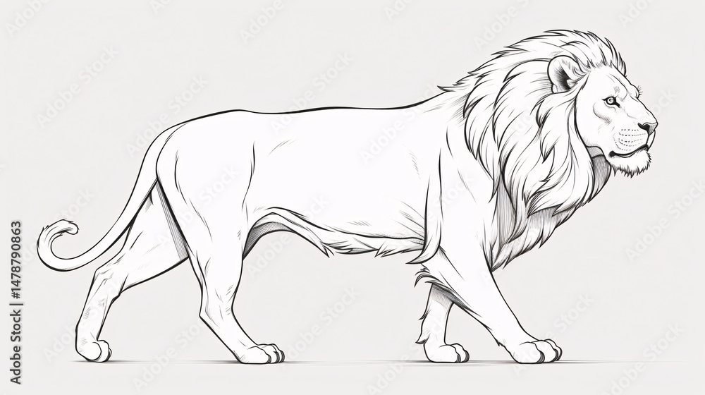 Fototapeta premium sketch of a lion