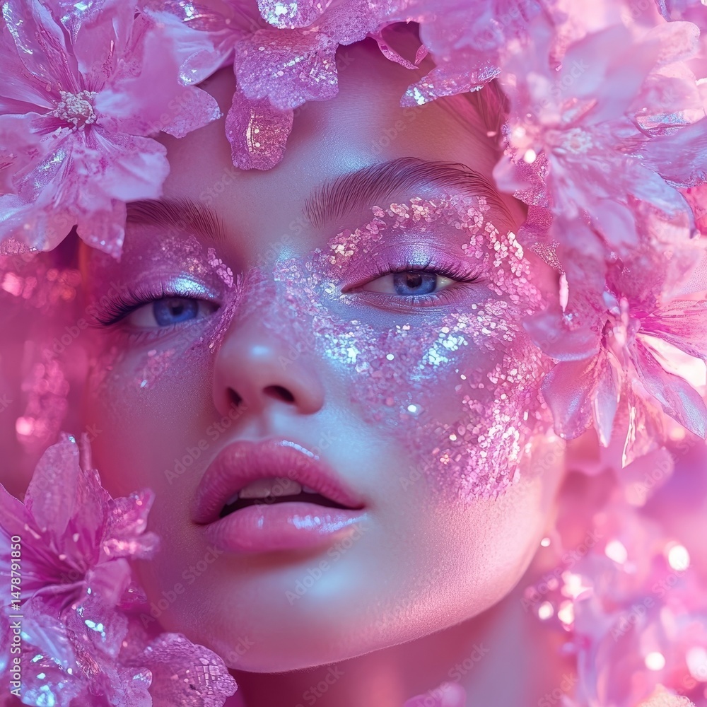 Obraz premium Makeup Digital Concept, Generative AI