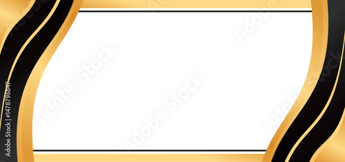 Golden black blank frame design art