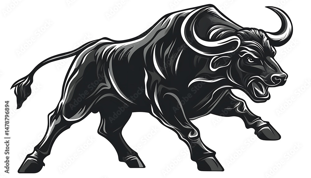 Obraz premium Powerful bull graphic