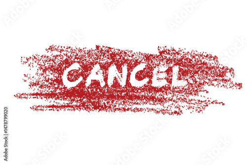Stamp or Sign Cancel Simple Sketch Vector Crayon