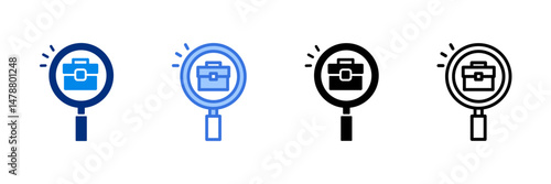 Recruitment  Icon Set Multiple Style Vector Illustration 