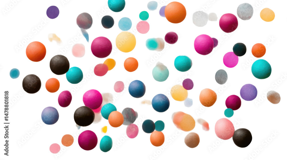 Fototapeta premium falling colorful circle confetti on white background