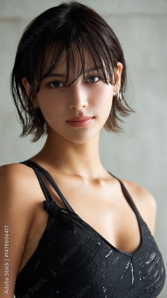 Fototapeta premium 女性, プール, 夏, ビキニ, 美しさ, 水泳