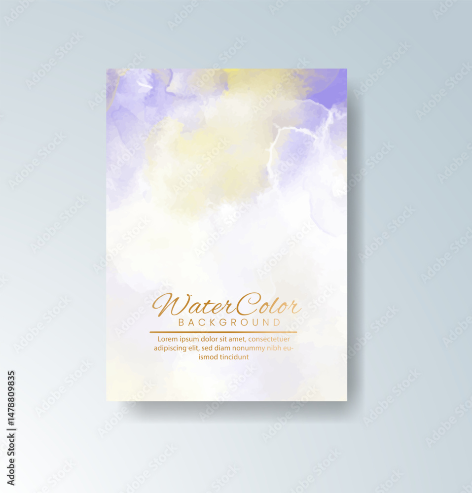 Fototapeta premium Cards with watercolor background. Design for your cover, date, postcard, banner, logo.