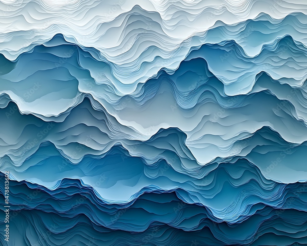Abstract Blue Layered Mountains. Abstract Blue Layered Mountains.