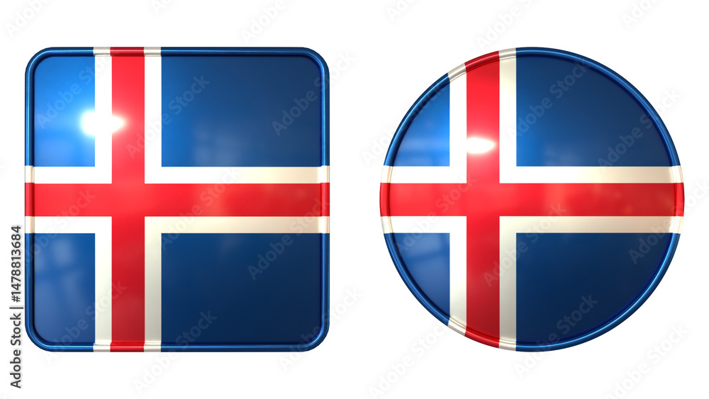 Fototapeta premium Iceland Flag Icon