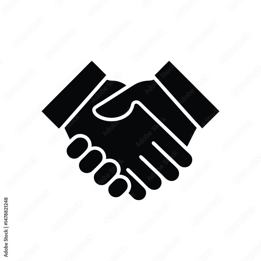 Abstract business handshake vector icon symbolizing connection, corporate agreement, teamwork, support, partnership, client trust, success, and communication
Abstract business handshake vector icon symbolizing connection, corporate agreement, teamwork, support, partnership, client trust, success, and communication
