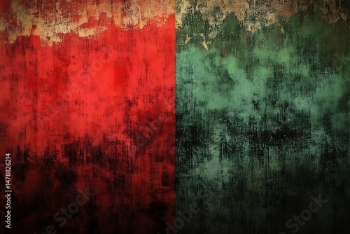 Grungy Red and Green Wall Texture