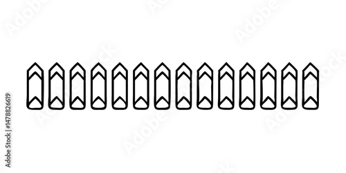 Line of upright bullets icon in repeating formation