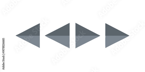 Double triangle pointer icon in opposite directions