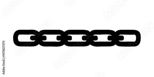 Black metal chain link icon in minimal military style
