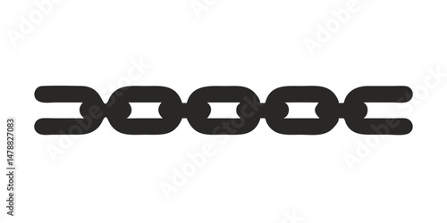 Rounded chain link icon in bold black combat design