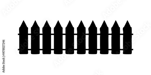 Military fence icon made of vertically aligned bullets