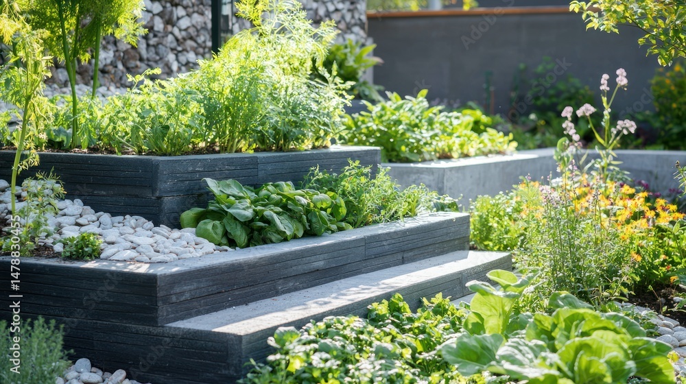 Obraz premium Fennel in a modern garden design