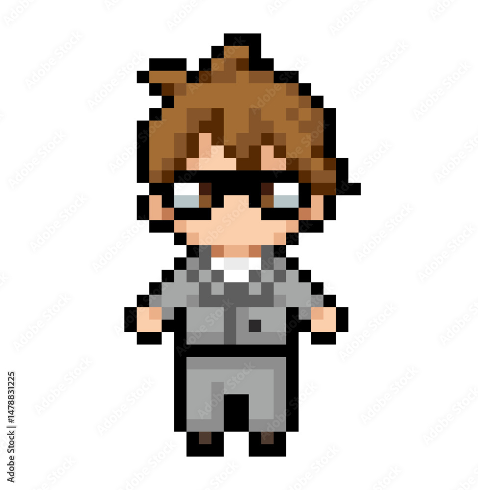 Fototapeta premium ドット絵の会社員