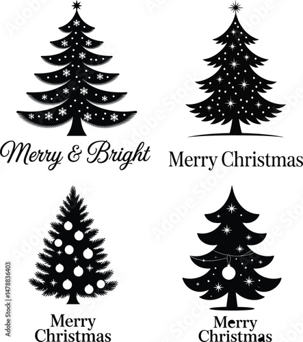 Christmas Silhouette Designs Festive Holiday Vector Graphics