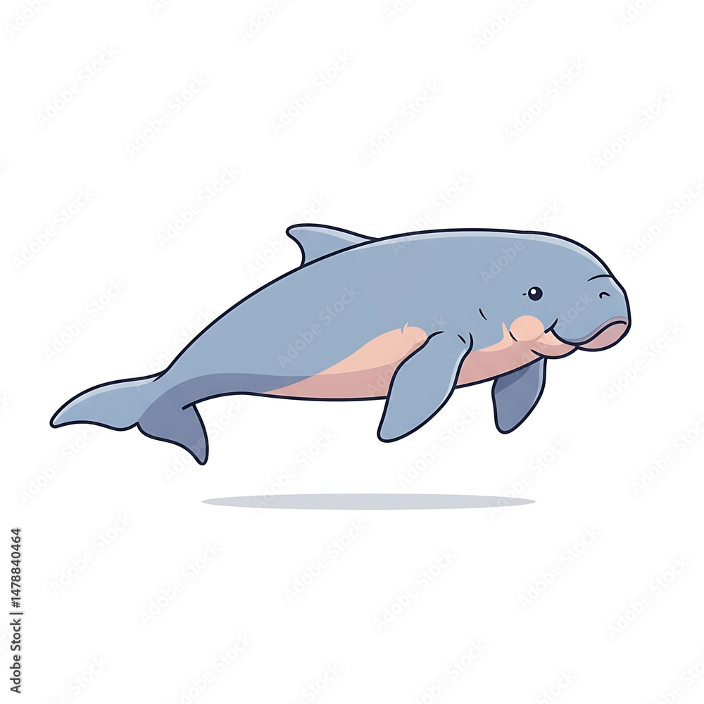 Cartoon Vaquita Isolated on White Background for Conservation Awareness Campaign Cartoon Vaquita Isolated on White Background for Conservation Awareness Campaign