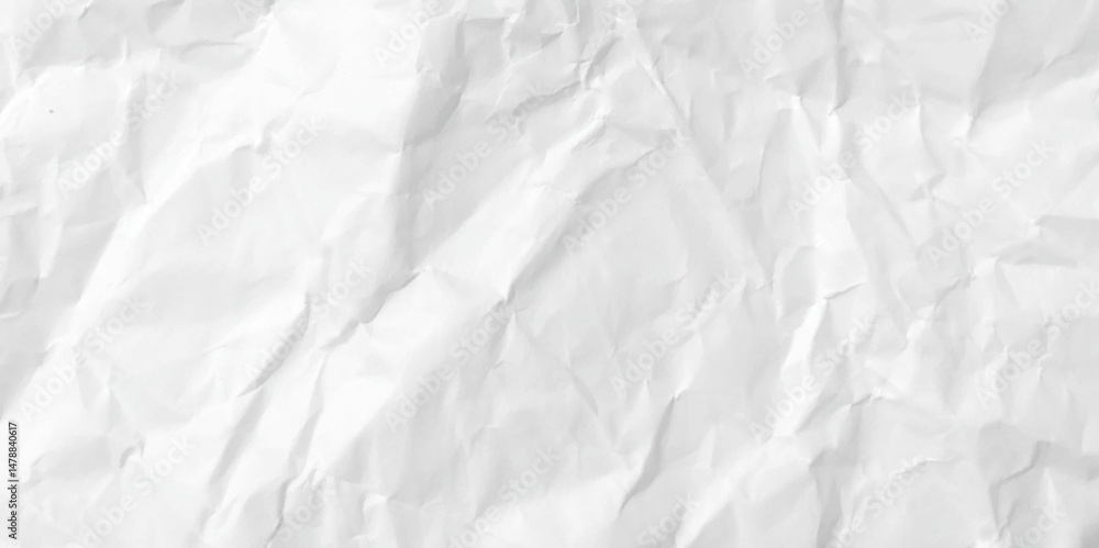 Fototapeta premium Closeup of white crumpled paper for texture background. 